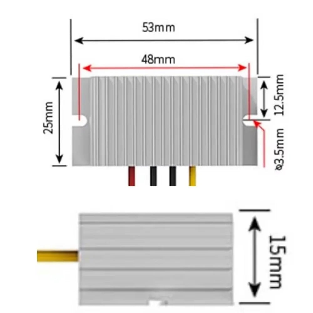 24V to 12V 1A-5A Buck Model Converter 60W Waterproof DC Step Down Model Power Converter Buck Voltage Regulator for Cars