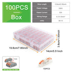 100Pcs 221 Series Boxed Lever Wire Connectors Quick Splicing Terminal Block 0.2-4mm² 32A 250V Electrical Cable Connector Set