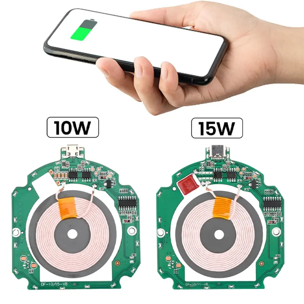 Universal Portable 5/10/15W Fast Charging Wireless Charger PCBA DIY Standard Accessories Transmitter Module Coil Circuit Board