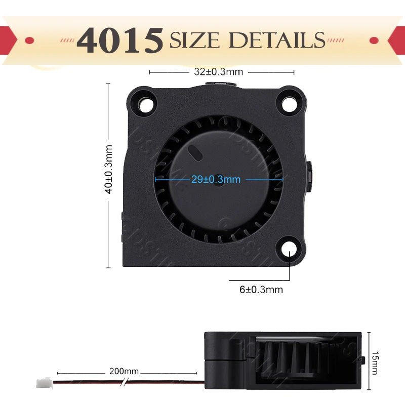 Gdstime 5015 24v Fan 4010 Snail Fan 2PIN DC 5V 12V 3D Printer Mini Fan 7015 7530 Cooling Fan 3010 5020 Turbo Fan Radial Cooler