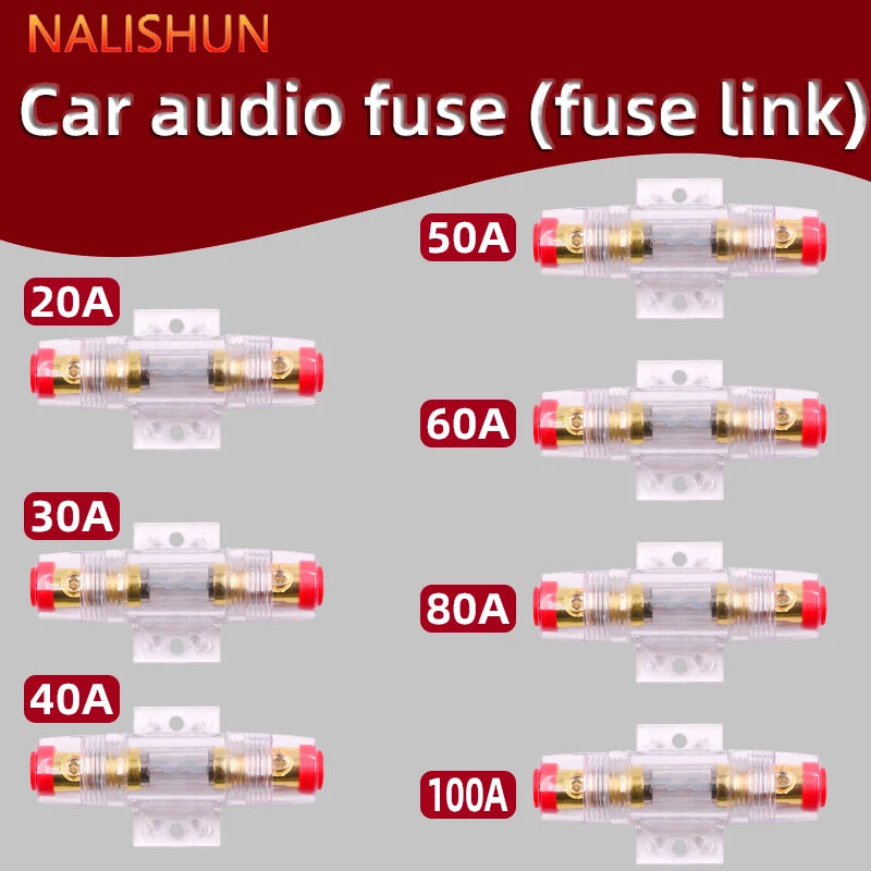 Car Audio Inline Fuse Holder 20A 30A 40A 50A 60A 80A 100A Circuit Breaker for Car Stereo Subwoofer Amplifier Refit Accessories