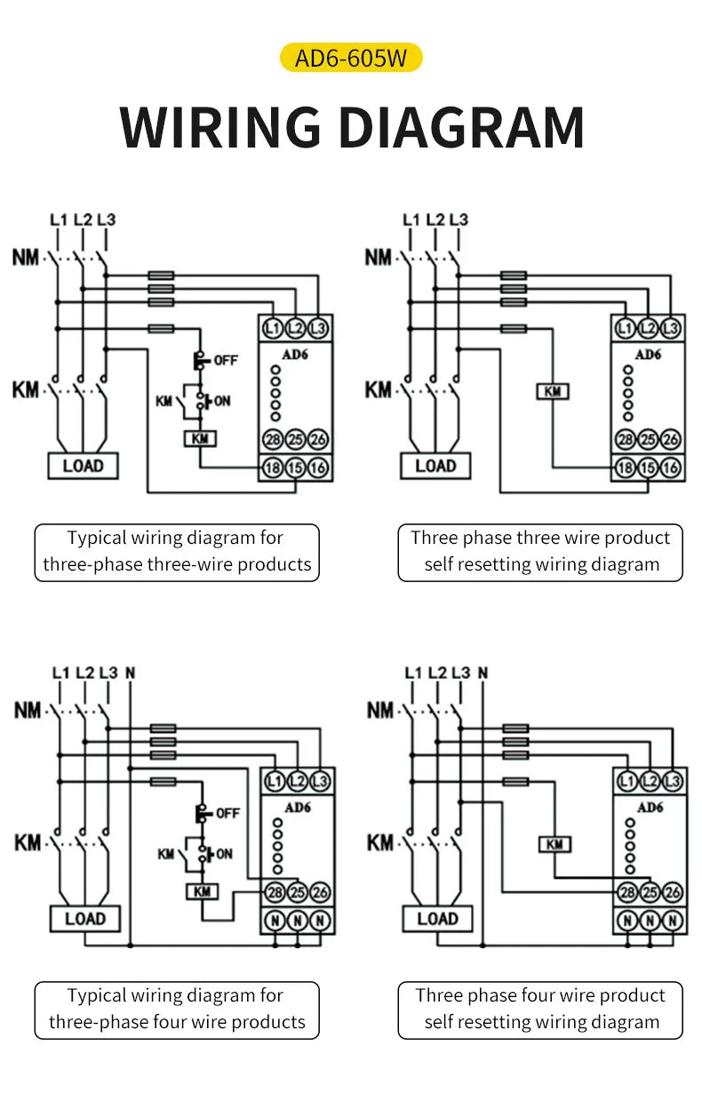 Multifunctional Phase Sequence Protection Relay Overvoltage Undervoltage Phase Failure 380V 200-500VAC