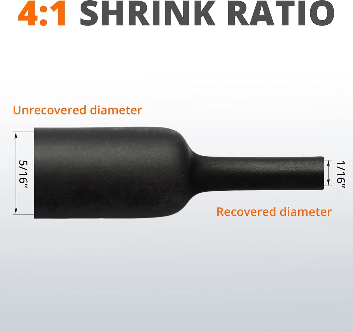 Φ4mm-Φ52mm Heat Shrink Tubing-4:1 Ratio Dual Wall Adhesive Lined Shrinkable Wire Wrap Tube Waterproof Industrial Black