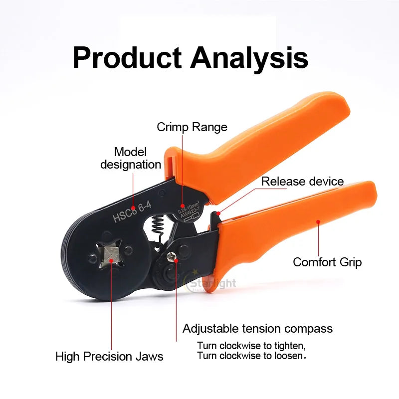 HSC8 6-4A 6-6A VE TE Pliers Self-Adjusting Crimping  Electrical Wire Ferrule Pin Terminal Connectors Crimping Tool Hand pliers