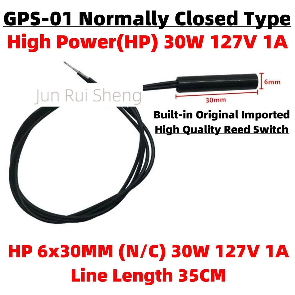 Plastic Reed Contact Switch GPS-01 6*30MM 3Line Normally Open Normally Closed NO/NC Conversion Magnetic Control Induction Sensor