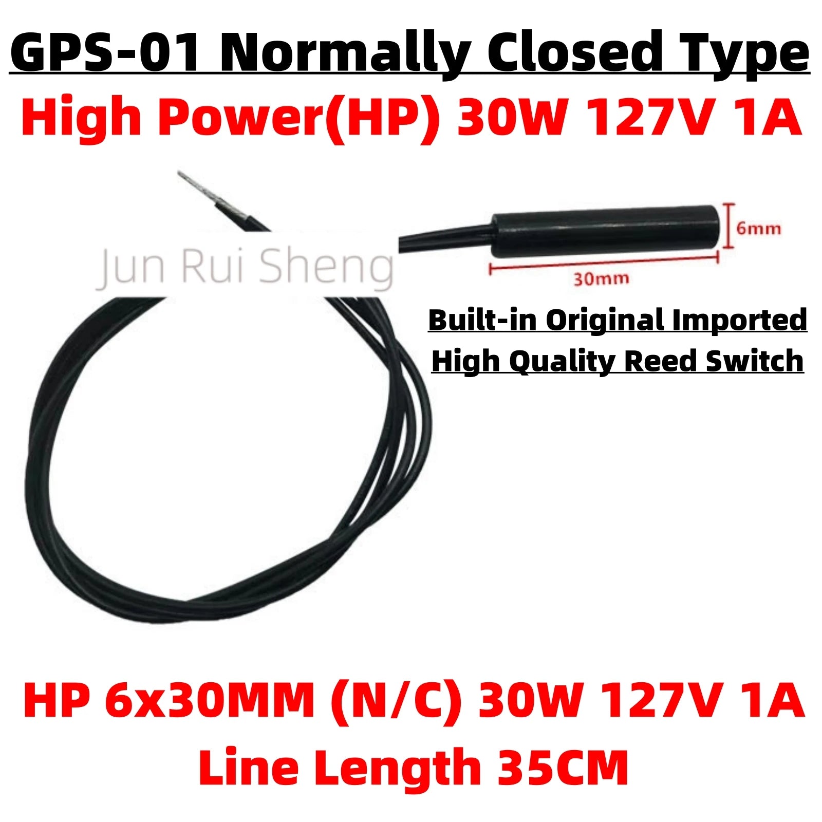 Plastic Reed Contact Switch GPS-01 6*30MM 3Line Normally Open Normally Closed NO/NC Conversion Magnetic Control Induction Sensor