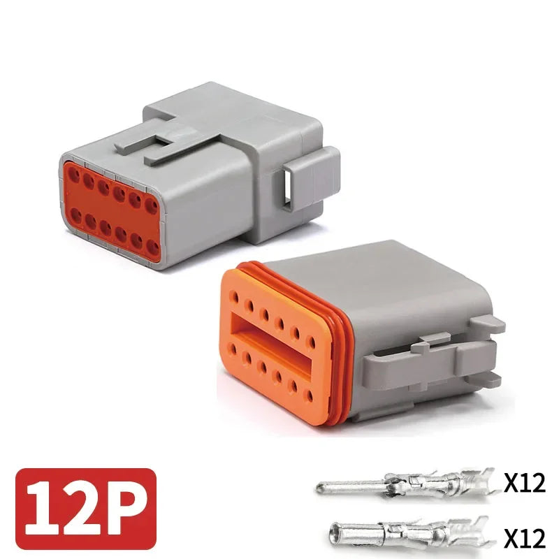 2/3/4/6/8/12Pin Deutsch Type DT Connector Plug-In With Fixed Flange DTM/DTP Waterproof Wire Automotive Connector