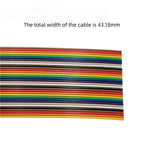 Rainbow Dupont Flat Ribbon Cable 1.27mm Pitch 1 Meter Length 6P‑64P Multi Pin Counts Compatible for FC Dupont Connector