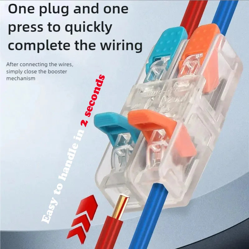 Wire Connector Electrical Lever Strip Connectors Cage Spring Universal Compact Quick Wiring Conductors Push-in Terminal Blocks