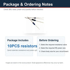 10PCS RE Precision Metal Film Non-Inductive Resistor 0.1% 25PPM 0.25W 0.5W 1W 2W Sampling Resistor
