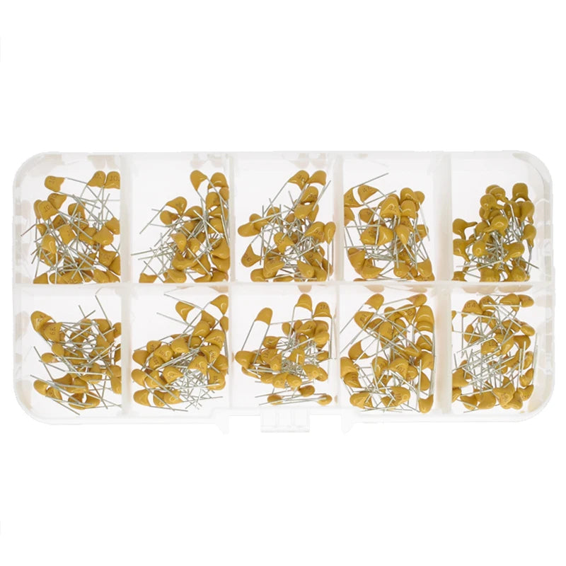 300PCS 10Value 50V 10pf 20pf 30pf 47pf 56pf 68pf 100pf 1nf 10nf 100nf Multilayer Ceramic Capacitor Assortment Kit