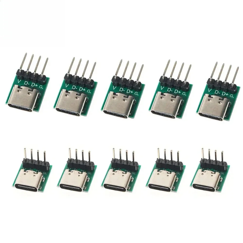 10PCS TYPE C USB 3.1 Connector 16 Pin Test PCB Board Plate Adapter Socket for Data Line Cable Transfer Test Board