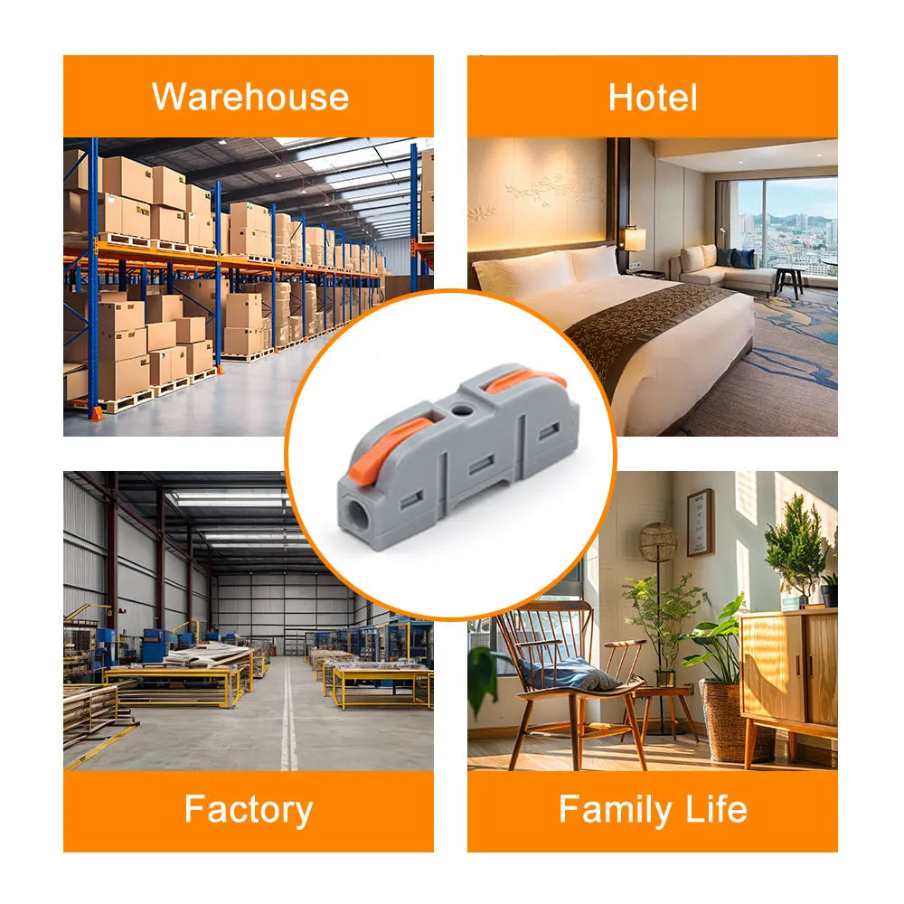 100Pcs 221 Series Boxed Lever Wire Connectors Quick Splicing Terminal Block 0.2-4mm² 32A 250V Electrical Cable Connector Set