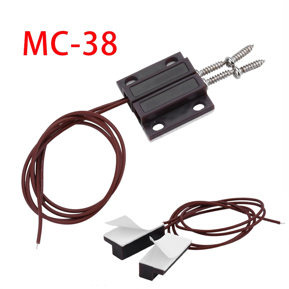 MC-38 Magnetic Switch Door Window Sensor Detector Micro Alarm Reed Switch Closed or Normally for Home Security Alarm System