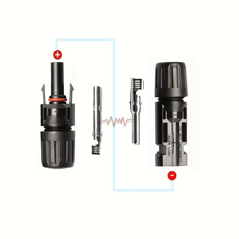 10/20/60/100PCS Photovoltaic Connectors, Solar Cable Connectors, IP67 Waterproof Adapters, DC1000V/30A Used for 2.5/4/6mm2 Cable