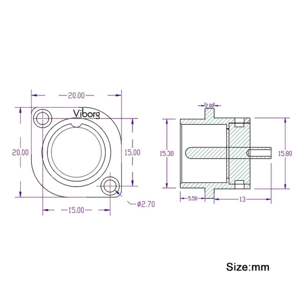 1pc Viborg High End GM16G Pure Copper Made Gold plated Micro Male Connector 2pin GX16 aviation GX16 Male socket Chassis