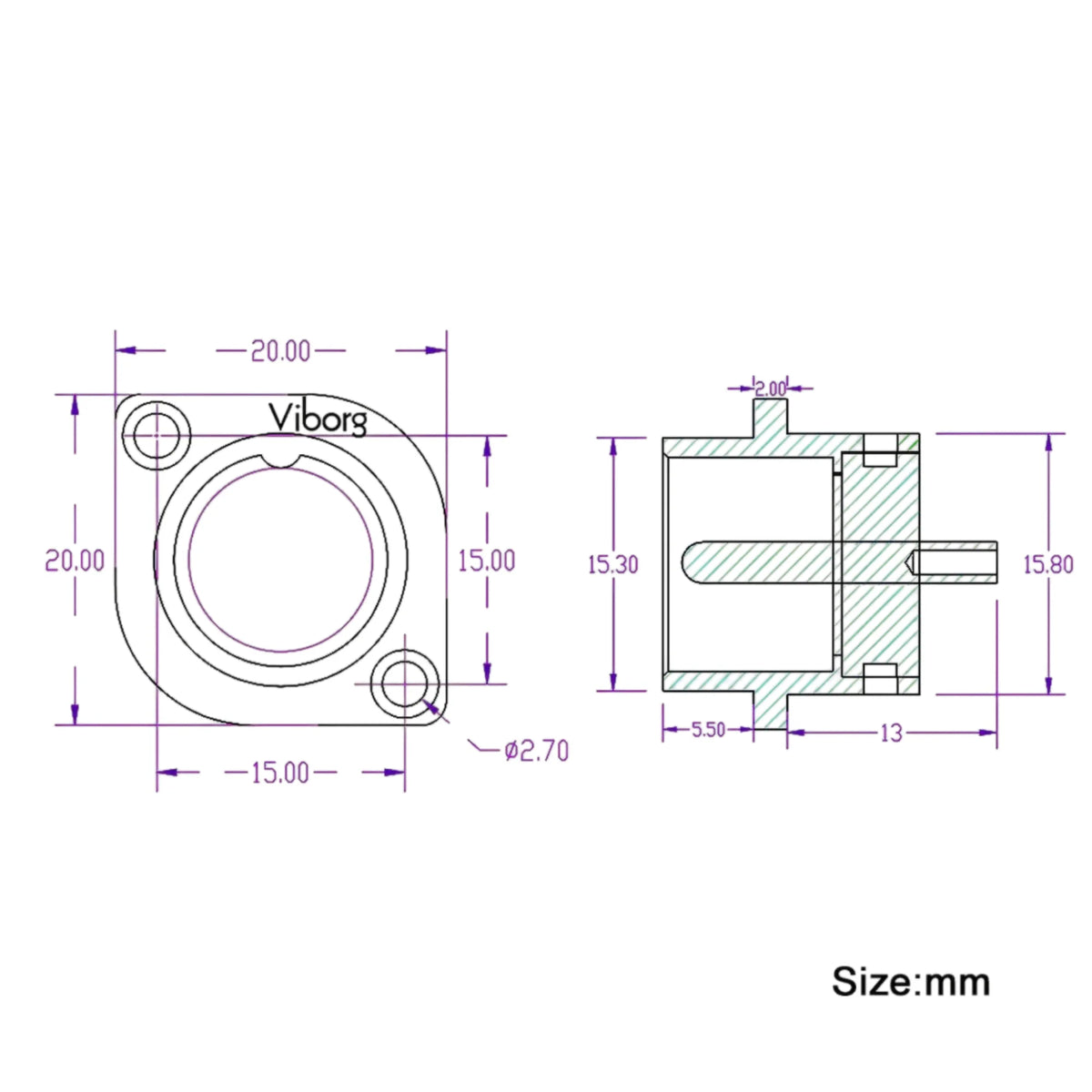 1pc Viborg High End GM16G Pure Copper Made Gold plated Micro Male Connector 2pin GX16 aviation GX16 Male socket Chassis