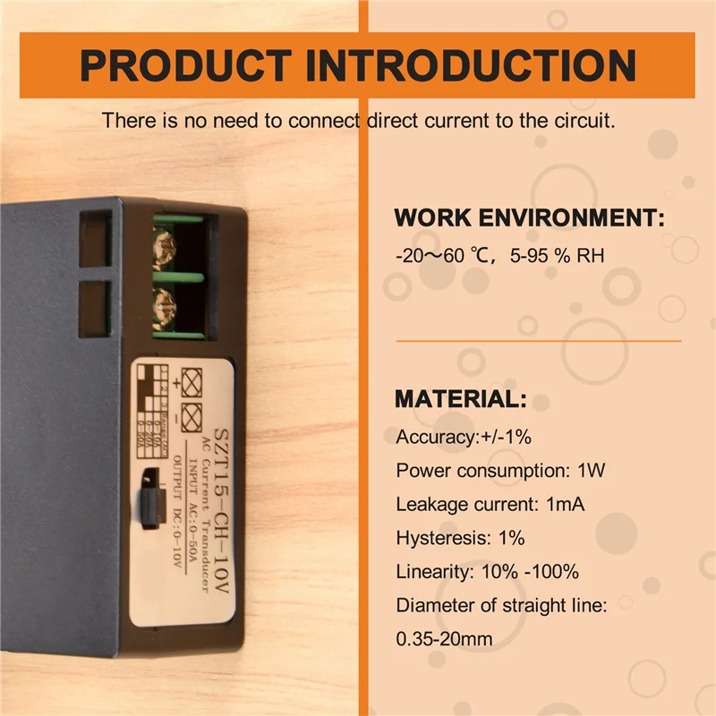 Precisionn SZT15-CH-10V AC Current Transmitter Current Mutual Inductor AC 0-50A To DC 0-10V