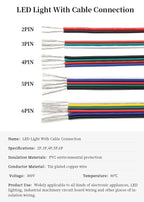 1~50m LED Cable Electrical Wire 2/3/4/5/6pin LED Extension Cables For RGB RGBW RGBWW SMD WS2812B LED Strip Light JST Connector