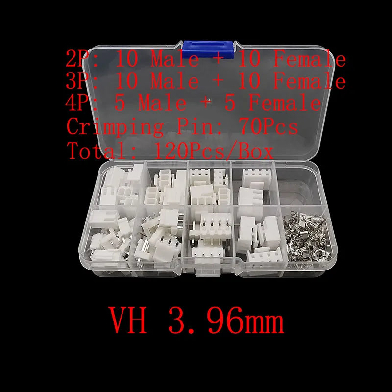 1Box JST 1.25 PH 2.0mm /SYP/SM/XH 2.54mm / VH 3.96mm Pitch Male Female Terminals Kit Plug Plastic Housing Header Crimp Connector