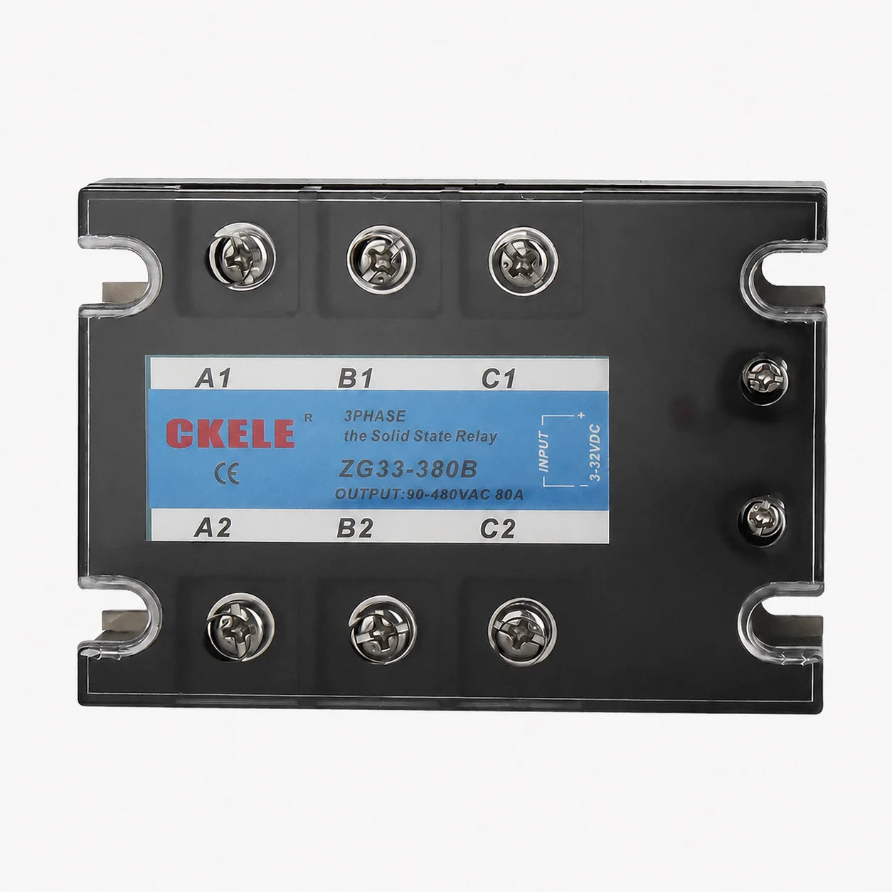 CKELE ZG33 3 Phase Solid State Relay SSR 10A 25A 40A 50A 60A 80A 100A 120A DC 3-32V Control AC 90-480V 380VAC