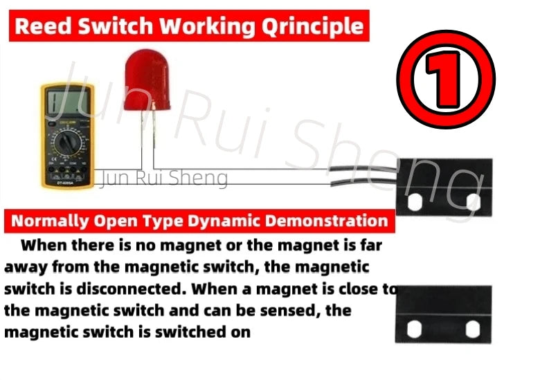 5PCS High Power GPS-01 6*38MM Waterproof Magnetic Contact Reed Switch 1A 160V 220V Normally Open/Closed NO NC Embedded Sensor