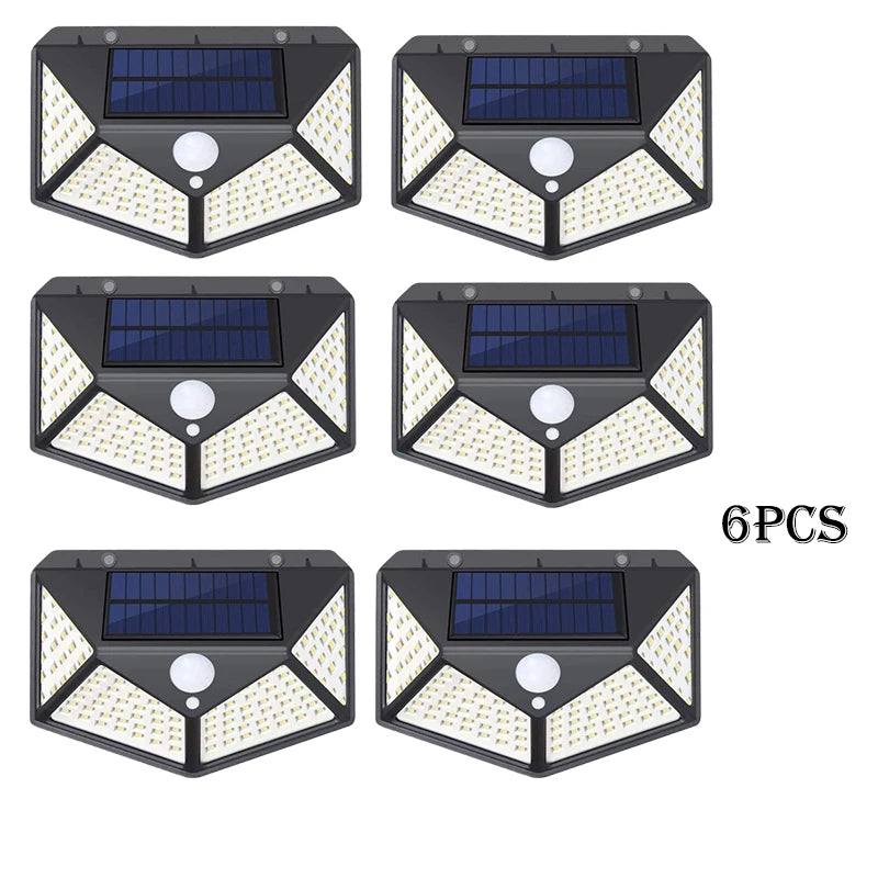 1-12 Pack Solar Lights Outdoor 100 LED Wall Lamp Motion Sensor Lights Waterproof Solar Street Light for Garden Porch Yard Garage