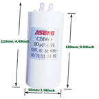 100UF CBB60 450V Washing Motor Start Capacitor Water Pump 3.5uF 7uF 10uF 25uF 40uF