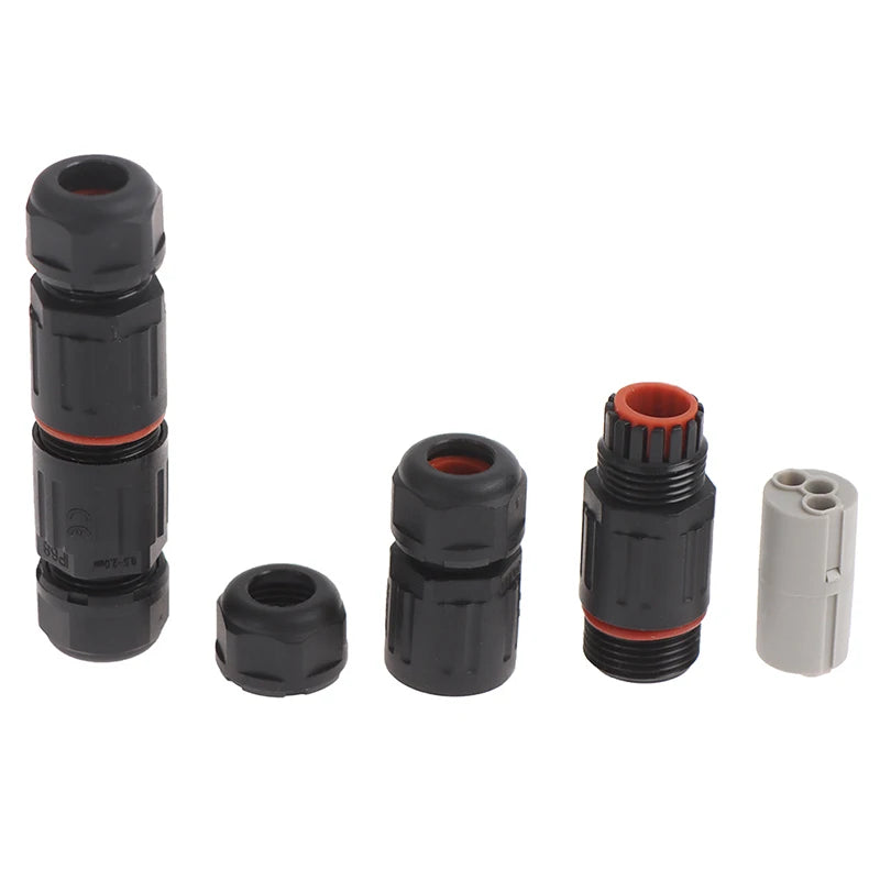 2 Pin 3 Pin Outdoor Plug Socket Straight Quick Screw Connection IP68 Industrial Electrical Waterproof Wire Cable Connector