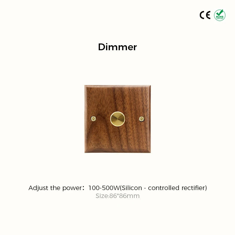 Avoir Retro Black Walnut Panel Toggle Switches USB Type C FR EU Socket Outlet Brass Lever Wall Light Switches Cat6 Rj45 For Home