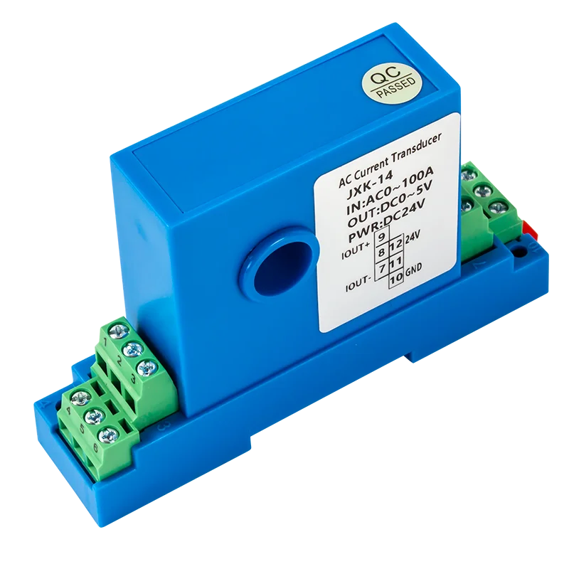 AC DC Current Transmitter 4-20mA 0-5V 0-10V DC Current Transducer 8mm/12mm 10A-50A-100A-200A Ampere Current Sensor Transmitter