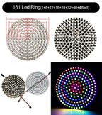 DC5V WS2812B DIY LED Ring 8 to 241 Pixels 5050 RGB Individually Addressable WS2812 Round Modules With 17Keys Music RF Controller