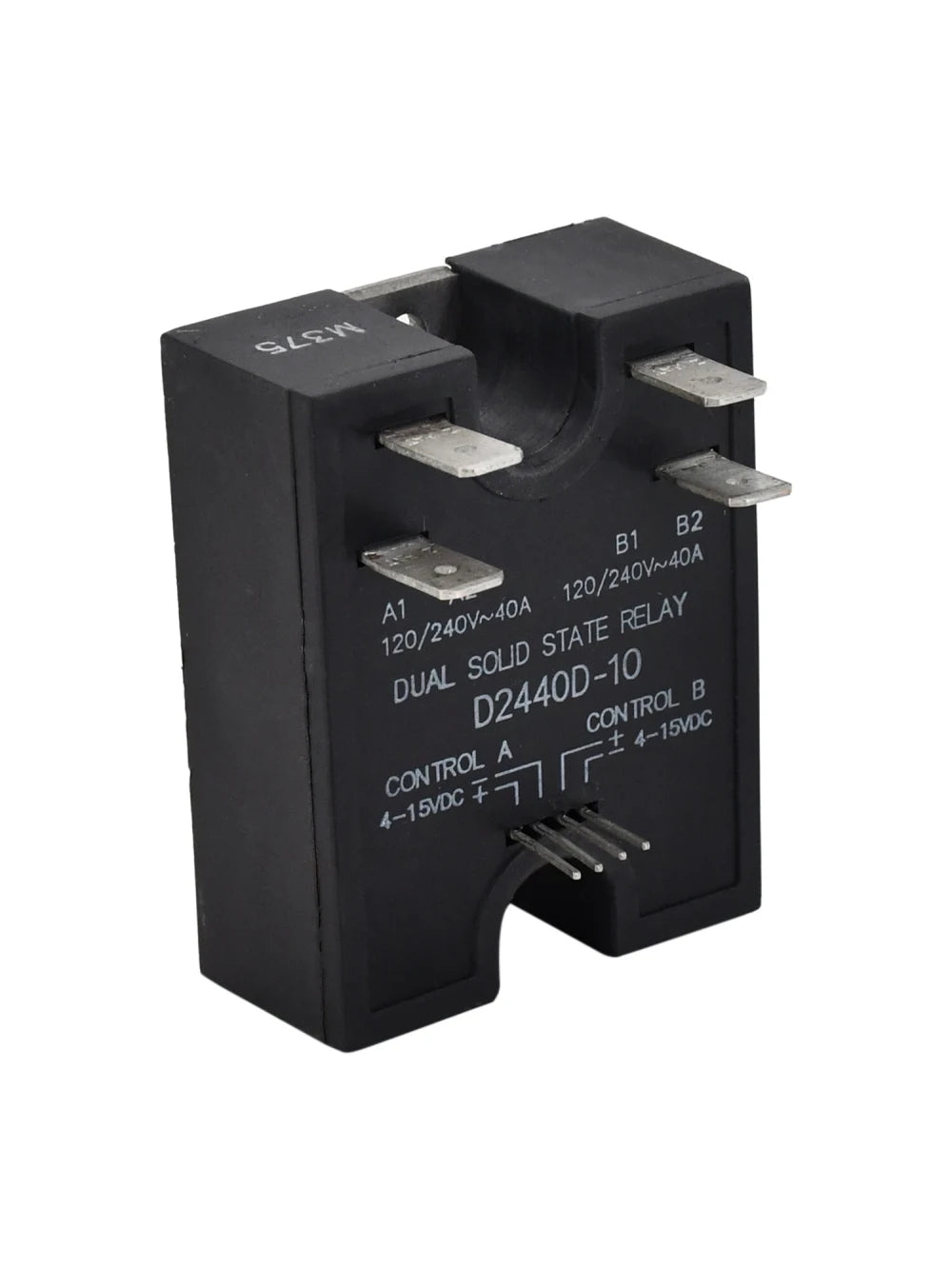 Dual Solid State Relay D2440D-10 Compatible with Crydom 24-280VAC 40A SSR Random Turn On Input 4-15VDC