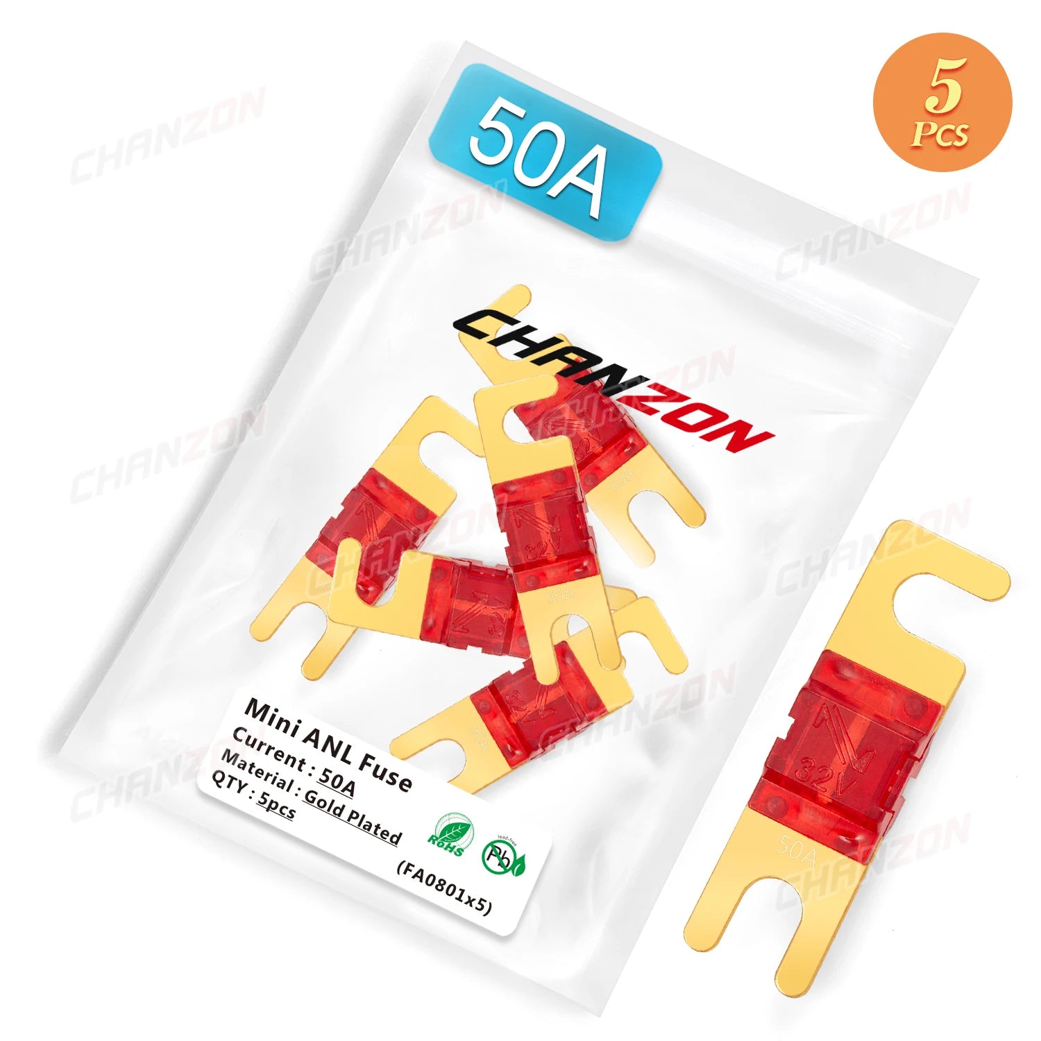 5pcs Mini ANL Auto Fuse Electric AFS 30A 40A 50A 60A 70A 80A 100A 125A 150A 5V 12V 24V 32V Fast Blow Blo Cutoff Car Fusee