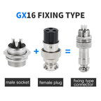 5Set GX12 GX16 Connectors 2pin 3pin 4pin 5pin Aviation Plug Socket Female Male Fixed Fixing Type Electrical Cable Wire Connector