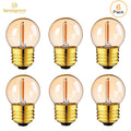 Vintage Globe Light Bulb G40 1W Equal to 10 Watts Led Filament Bulb 2200K Warm White 220V Gold Tint Glass E27 Base Dimmable Lamp