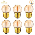 Vintage Globe Light Bulb G40 1W Equal to 10 Watts Led Filament Bulb 2200K Warm White 220V Gold Tint Glass E27 Base Dimmable Lamp