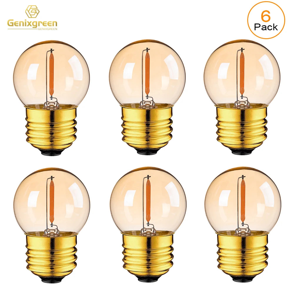Vintage Globe Light Bulb G40 1W Equal to 10 Watts Led Filament Bulb 2200K Warm White 220V Gold Tint Glass E27 Base Dimmable Lamp