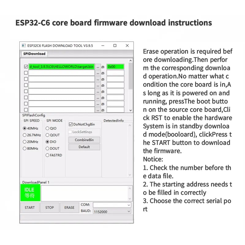ESP32-C6-DevKitC-1 ESP32-C6 Core Board WIFI6 BLE Zigbee Ultra-low Power Consumption Compatible ESP32 Series Modules