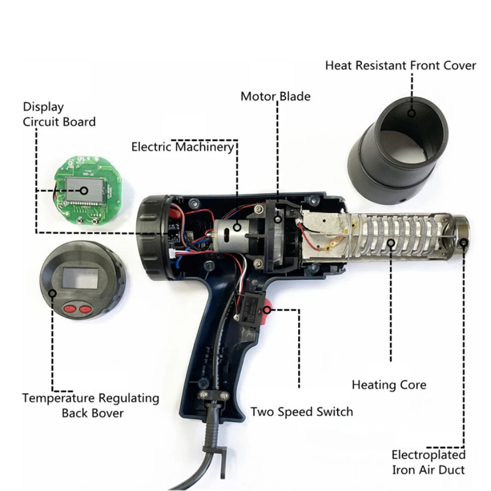 NEW　Heat Gun Construction Thermal Dryer 220V Heat Guns Soldering Tool Temperature Adjustable Hair Dryer Shrinking Wrapping Tools