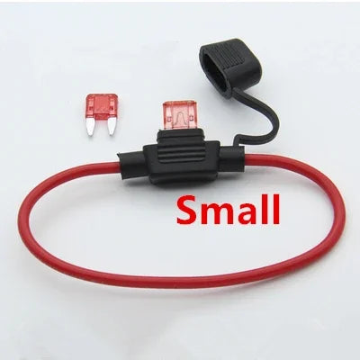 Waterproof 32V Mini Small Medium Auto Fuse Holder 18/16/14/12/10AWG and Car Blade Fuse 2A 3A 5A 7.5A 10A 15A 20A 25A 30A 35A 40A