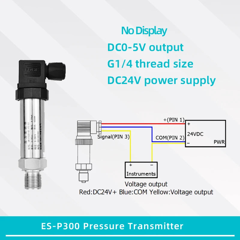 LCD Pressure Transmitter Measurment -1-0-1000bar 4-20mA 5V 10V Output Water Oil Gas Pressure Sensor G1/4 Pressure Transducer