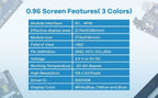 0.96" Inch OLED Display Screen Module I2C IIC 128x64 SS - D - 1306 3.3V-5V Blue/blue Yellow/White for Arduino ESP32 ESP8266
