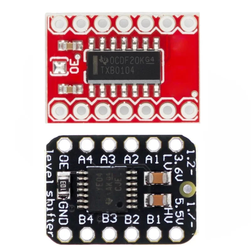 TXB0104 4 Channel Auto Bidirectional Level Shifter Module Push-Pull Signal Voltage Translator 1.8V/3.3V/5V Compatible with SPI