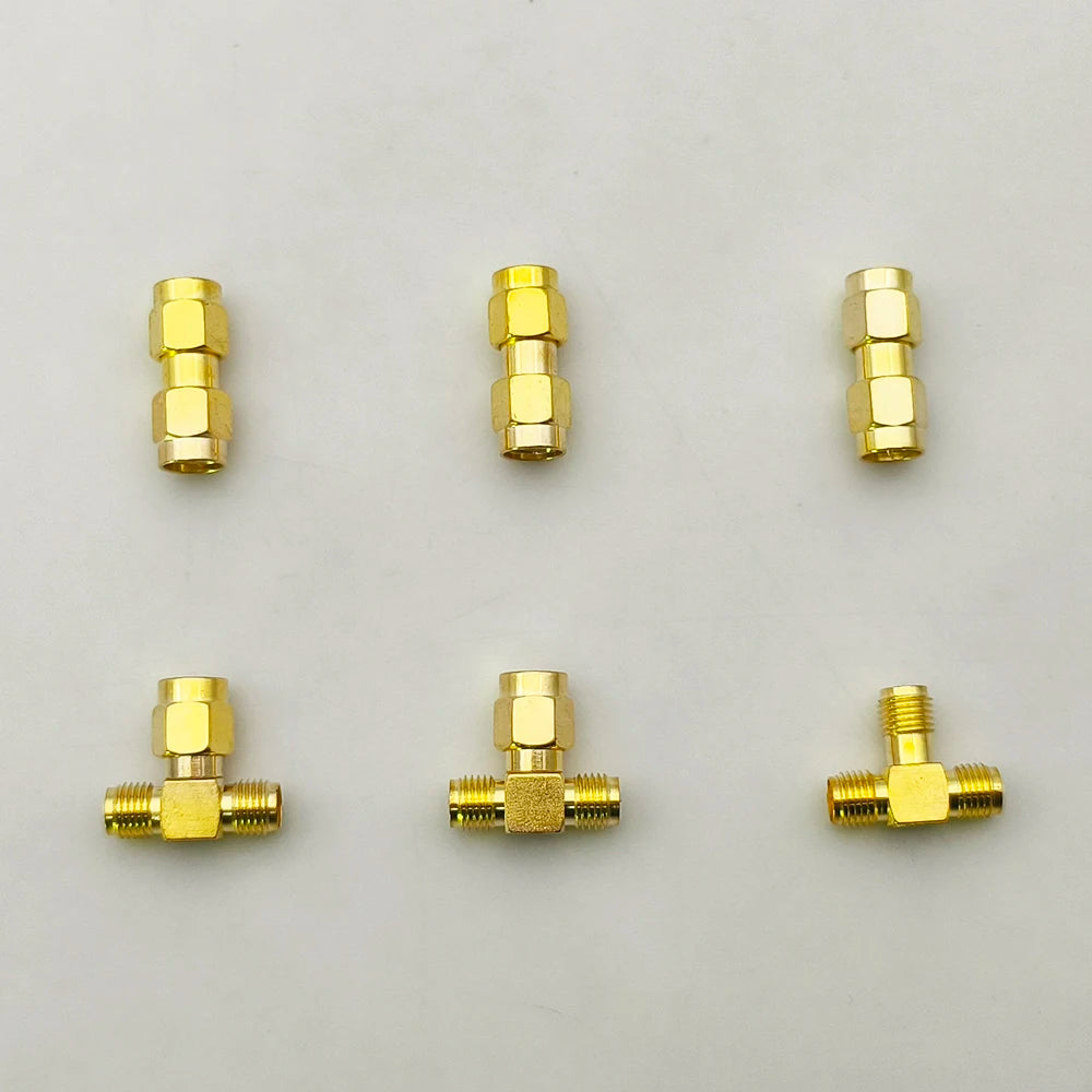 18Pcs Adapter SMA to SMA/ RP-SMA to SMA / RPSMA Male Plug & Female Jack Straight Right Angle RF Coaxial Connector Kit Gold-plate