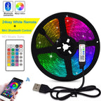 5V USB RGB LED Strip Light Remote Control 5050 30LED/m 5m 10m Lights Tape TV Backlights Home Decoration 0.5/1/2/3m Black PCB