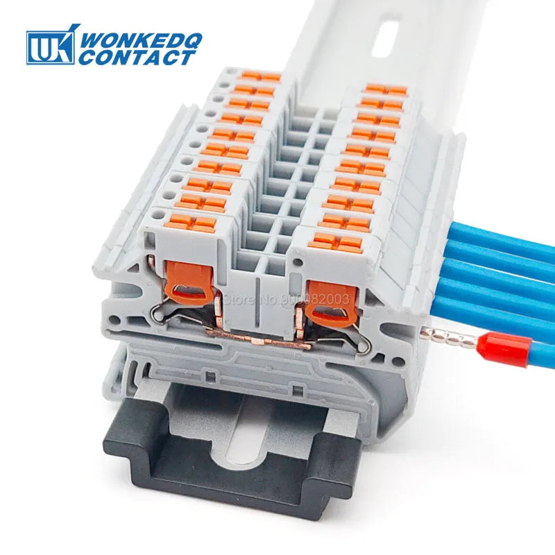 PTV 2.5-PE Ground Modular DIN Rail Terminal Block Side-Entry Push-in Wiring Connector Electrical 2.5mm PTV2.5-PE