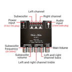 ZK-MT21 2.1-Channel Bluetooth 5.0 Digital Amplifier Module, 100W+50W+50W Subwoofer Audio Amplifier, High-Quality Amplifier Module, Supports Treble and Bass Adjustment, AUX + Bluetooth Input