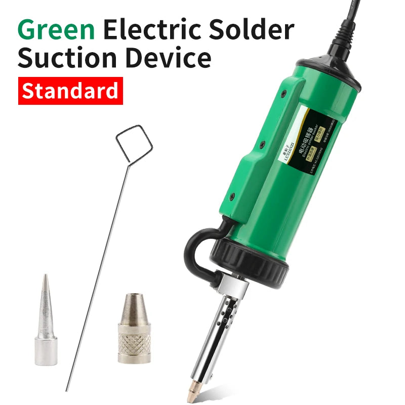 LUXIANZI 220V 50Hz Electric Suction Gun Vacuum Solder Sucker Tin Soldering Iron Desolder Pump Repair Welding Tools with Nozzle
