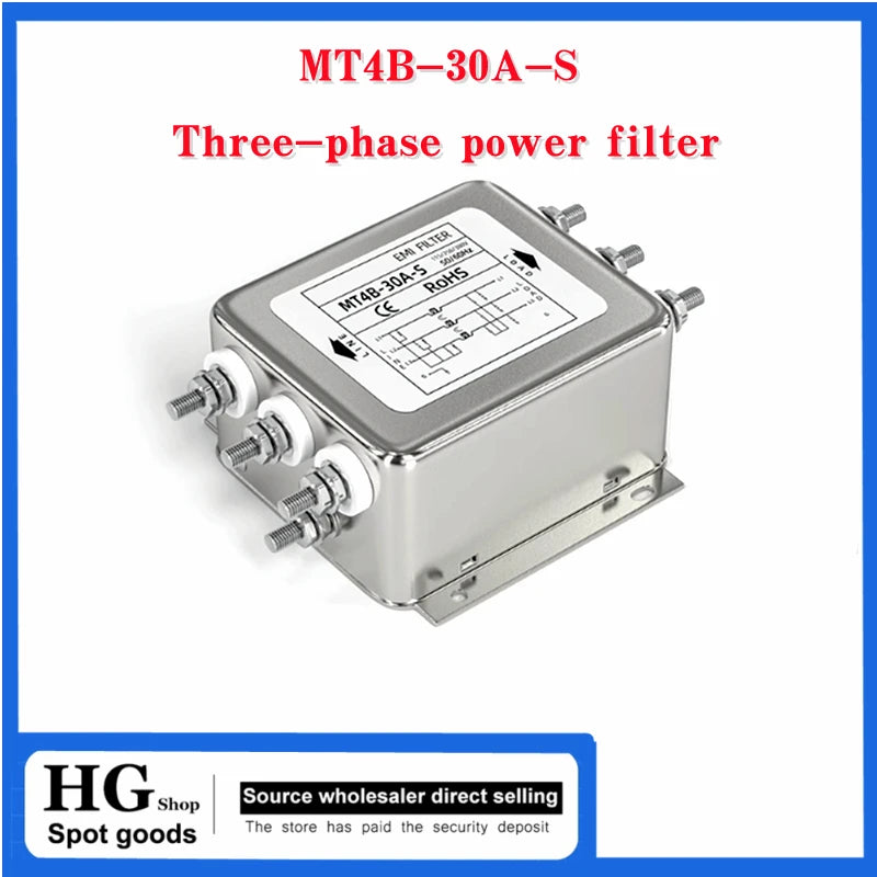 Three-phase power filter MT4B-3/6/10/20/30A-S Anti-interference EMI purifier frequency conversion noise 380v MT4B-10A-S